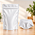 Kit 50 Sacos Stand Up Pouch Branco Fosco 220ml 10x17x6cm com Zíper - Imagem 1