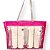 10 Sacolas De Pvc Transparente Cristal Bolsa Praia 39x29,5x8 Detalhe Rosa - Imagem 6