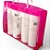 10 Sacolas De Pvc Transparente Cristal Bolsa Praia 39x29,5x8 Detalhe Rosa - Imagem 1