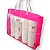 10 Sacolas De Pvc Transparente Cristal Bolsa Praia 39x29,5x8 Detalhe Rosa - Imagem 5