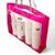 10 Sacolas De Pvc Transparente Cristal Bolsa Praia 39x29,5x8 Detalhe Rosa - Imagem 2