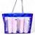 25 Sacolas De Pvc Transparente Cristal Bolsa Praia 39x29,5x8 Detalhe Azul - Imagem 3