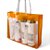 50 Sacolas De Pvc Transparente Cristal Bolsa Praia 39x29,5x8 Detalhe Laranja - Imagem 1