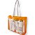 50 Sacolas De Pvc Transparente Cristal Bolsa Praia 39x29,5x8 Detalhe Laranja - Imagem 2