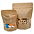 Kit 100 Sacos Stand Up Pouch Kraft 250 ml (10x19 cm) com Janela Transparente e Zíper - Imagem 1