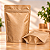 Kit 100 Sacos Stand Up Pouch Kraft com Alumínio Interno 1100ml 17x23,5x8cm com Zíper - Imagem 1