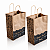 Kit 50 Sacolas Kraft 18x28x11 Alça Torcida 'Happy Food' - Perfeitas para Delivery de Lanches e Refeições - Imagem 1