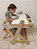 Escrivaninha Piazito / Mesa Infantil de Madeira e Material Reciclado para desenho ou estudo - Imagem 1