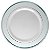 Prato Descartável Branco com Borda Prata Refeição - Pacote com 6 unidades - Imagem 1