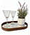Bandeja Espelhada Oval Decoração Luxo c/ Couro - Imagem 1
