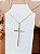 COLAR CRUCIFIXO CRAVEJADO BANHADO A OURO 18K - Imagem 2