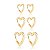 ARGOLA CORAÇÃO LISA TRIO BANHADO A OURO 18K - Imagem 4