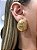BRINCO ESFERA OVAL TEXTURIZADO ORGÂNICO BANHADO A OURO 18K - Imagem 2