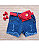 Shorts Jeans Infantil com elastano (acompanha cinto e bolsinha vermelha) - Imagem 2