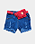 Shorts Jeans Infantil com elastano (acompanha cinto e bolsinha vermelha) - Imagem 1