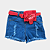 Shorts Jeans Infantil (acompanha cinto e bolsinha vermelha) - Imagem 1