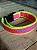 Coleira de identificação Bordada Premium- amarelo neon com pink - Imagem 1