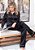 Conjunto Longo Tulipa em Cetim Preto - Imagem 1