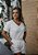 Conjunto Curto Camélia Gola V Tricoline Off White - Imagem 1