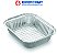 Marmita Bandeja Retangular de Alumínio Thermoprat 1150ml fechamento manual - Imagem 1