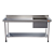 Mesa Pia Aço Inox Industrial Com Uma Cuba 50x40x25cm - 120x70x90cm - Imagem 3