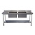 Mesa Pia Aço Inox Industrial Com Duas Cubas 50x40x25cm - 140x70x90cm - Imagem 1