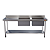 Mesa Pia Aço Inox Industrial Com Duas Cubas 50x40x25cm - 140x70x90cm - Imagem 2