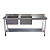 Mesa Pia Aço Inox Industrial Com Duas Cubas 50x40x25cm - 140x70x90cm - Imagem 3