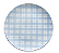 Prato Raso Xadrez Azul 26cm - Imagem 1