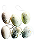 Kit de Ovos Decorativos Mesclado Verde e Azul 6cm (OV004P) - Imagem 1