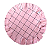 Jogo Americano Redondo Babados Grid Rosa - Imagem 1