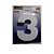 Números De Inox 3D Branco Altura De 18cm Nº3 - Imagem 1
