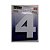 Números De Inox 3D Branco Altura De 18cm Nº4 - Imagem 1