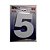 Números De Inox 3D Branco Altura De 18cm Nº5 - Imagem 1