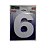 Números De Inox 3D Branco Altura De 18cm Nº6 - Imagem 1