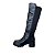 Bota Fem Via Marte Cano Longo Salto Baixo 23310 Preto - Imagem 2
