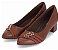 Sapato Fem Piccadilly Salto Baixo 739083 Conhaque - Imagem 1