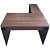 Jogo  de mesa em l 170x160 PE40 com   2 gavetas pandin - Imagem 3