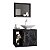 Conjunto Gabinete Baden Bechara Banheiro Preto Fosco e Nero - Imagem 1