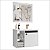 Conjunto Gabinete c/ Espelheira e Cuba p/ Banheiro 60cm Adonis Branco c/ Preto - Imagem 1