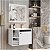 Conjunto Gabinete c/ Espelheira e Cuba p/ Banheiro 60cm Adonis Branco c/ Preto - Imagem 2