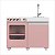 Mini Cozinha Infantil Luli Com Pia e Fogão Rosa e Branco - Imagem 2