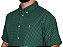 Camisa Social Oxford Xadrez Manga Curta Verde Bandeira Logo Clássico Laranja - Imagem 3