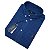 Camisa Social Oxford Xadrez Manga Curta Azul Royal Logo Clássico Laranja - Imagem 5