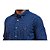 Camisa Social Oxford Xadrez Manga Longa Azul Royal Logo Clássico Laranja - Imagem 3