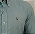 Camisa Social Ralph Lauren Lisa Manga Curta Verde Claro Detalhe Tecido Logo Colorido - Imagem 1
