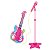 GUITARRA COM MICROFONE PEDESTAL ROCK SHOW ROSA - Imagem 10