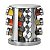 Porta Condimentos Com Suporte Giratório 12 Peças Euro Inox - Imagem 3