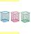 PORTA CANETA ARAMADO QUADRADO ROSA PASTEL BRW - Imagem 1