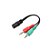 54CABO ADAPTADOR P3 FEMEA X 2 P2 MACHO - P/MICROFONE E FONE HEADSET - 20CM - PRETO - Imagem 1